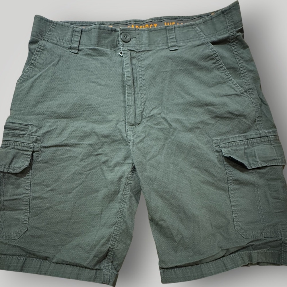 Wearfirst Cargo Shorts Men's 36 Green Tactical Ripstop Utility